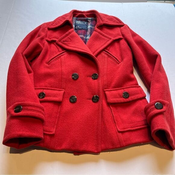American Eagle Outfitters Women's Wool Blend Short Pea Coat Size Medium - Picture 4 of 10